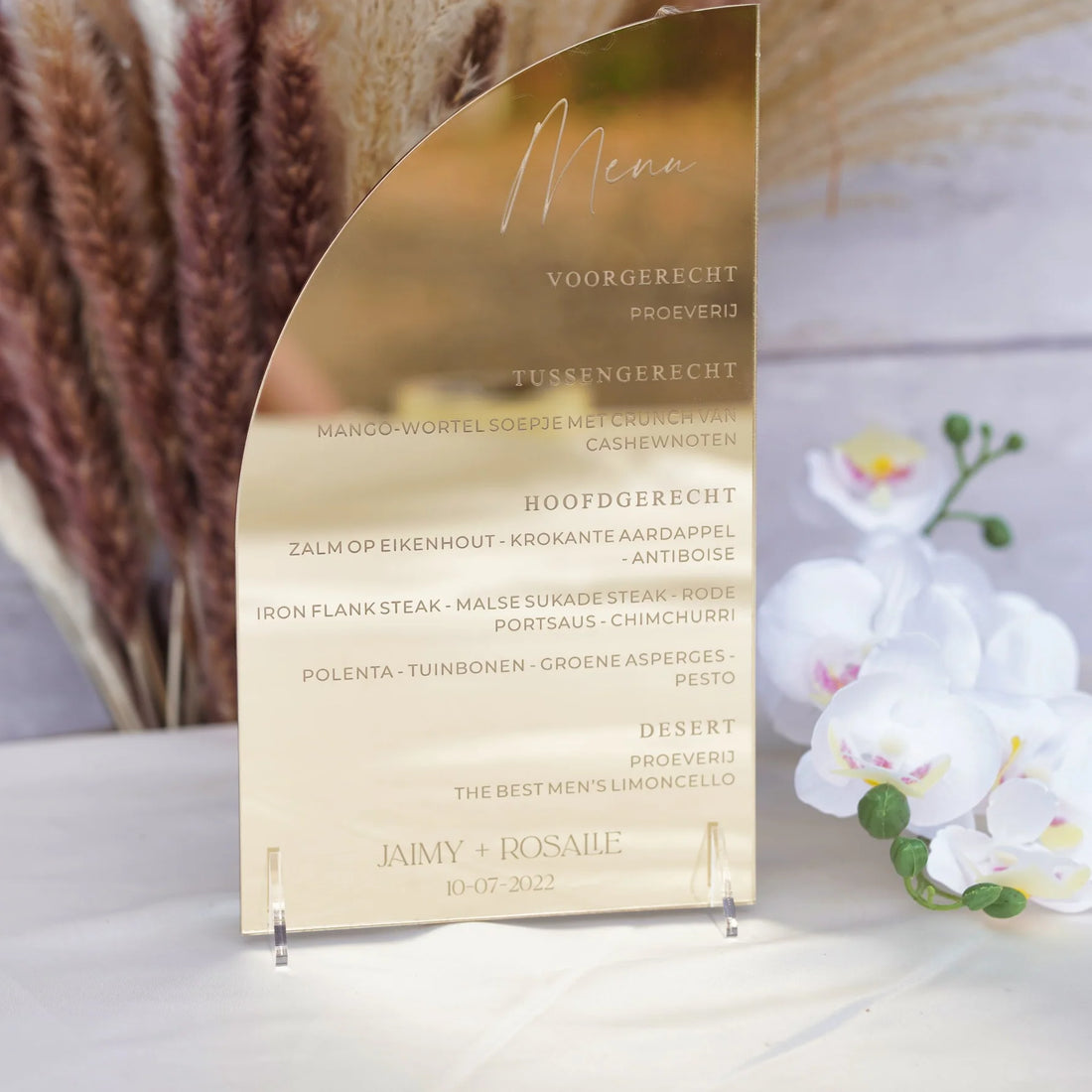 Wedding Menu Sign with Stands by Nivaraprint