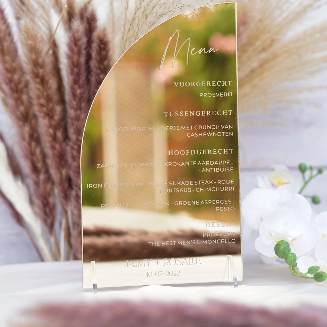 Wedding Menu Sign with Stands by Nivaraprint