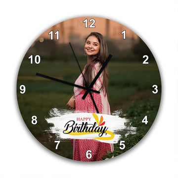 Personalised Acrylic Wall Clock with Photo, Name & Message – 11.5 Inch