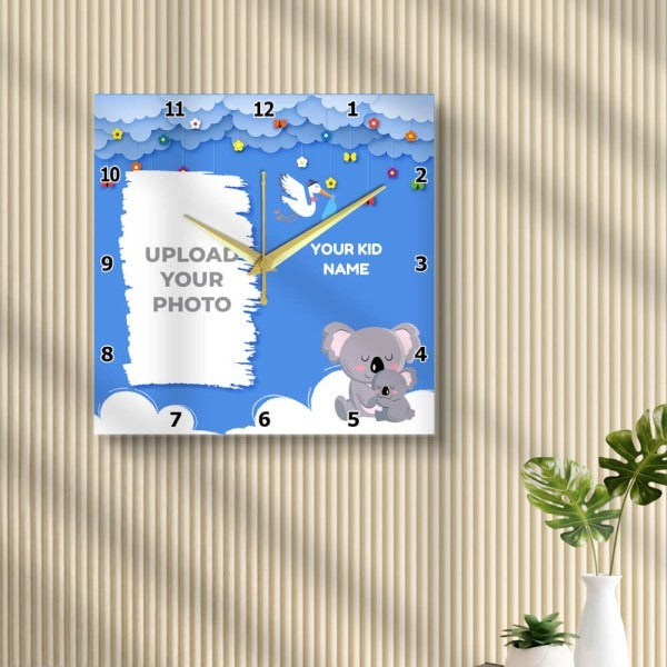 Personalised Acrylic Wall Clock with Photo, Name & Message – 11.5 Inch