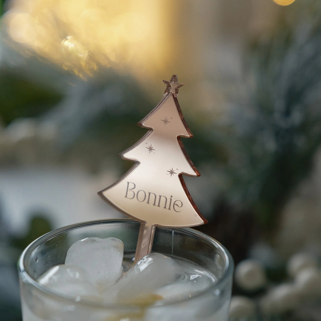 Personalised Christmas Party Decor Drink Stirrers by Nivaraprint