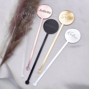 Personalised Drink Stirrer Place Names | Custom Acrylic Drink Stirrers