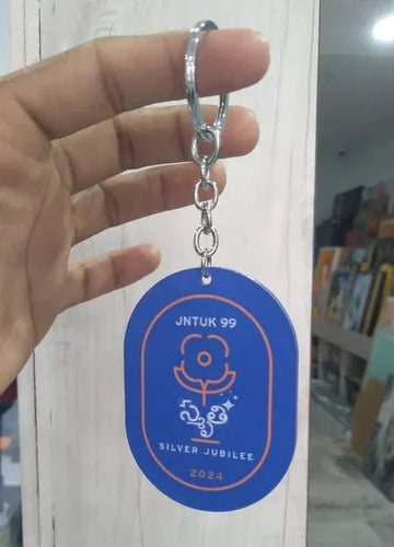 ACRYLIC SANDWITCH OVAL KEYCHAIN