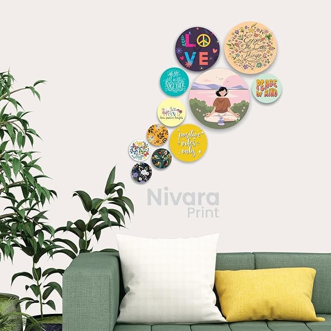 Nivaraprint Wooden Wall Hanging for Home Decoration | Yoga Theme Wooden Wall Hanging