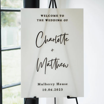 Welcome to Our Wedding Sign  | Custom Acrylic Wedding Welcome Board