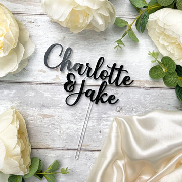 Floating Effect Wedding Cake Topper Double Layer