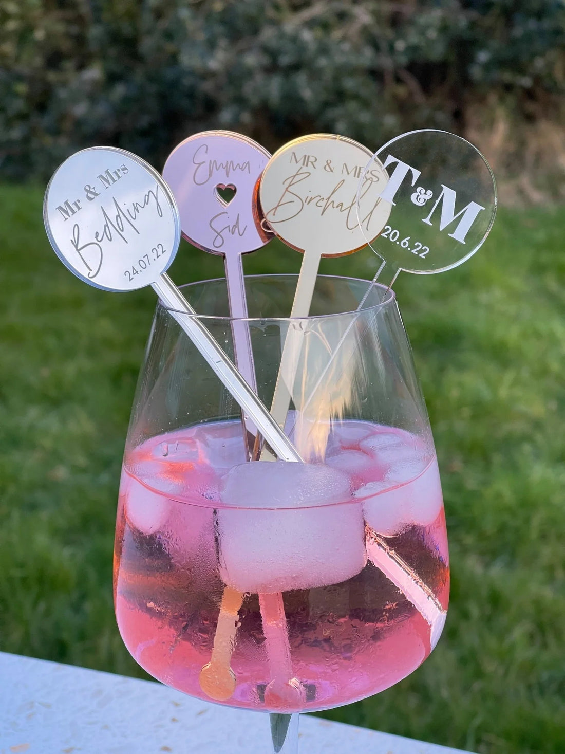 Personalised Wedding Drink Stirrers by Nivaraprint
