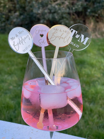 Personalised Wedding Drink Stirrers | Custom Acrylic Drink Stirrers
