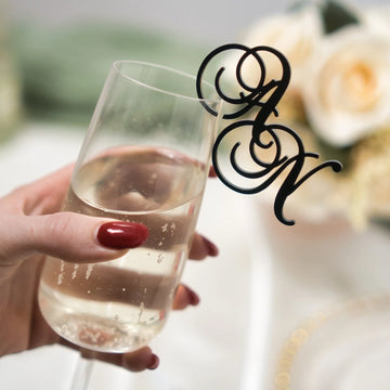 Wedding Drink Name Tags | Personalised Acrylic Drink Toppers