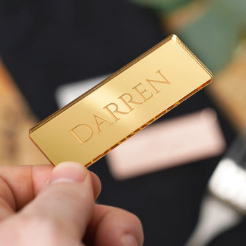 Wedding Name Tags | Custom Engraved & Printed Acrylic Place Tags