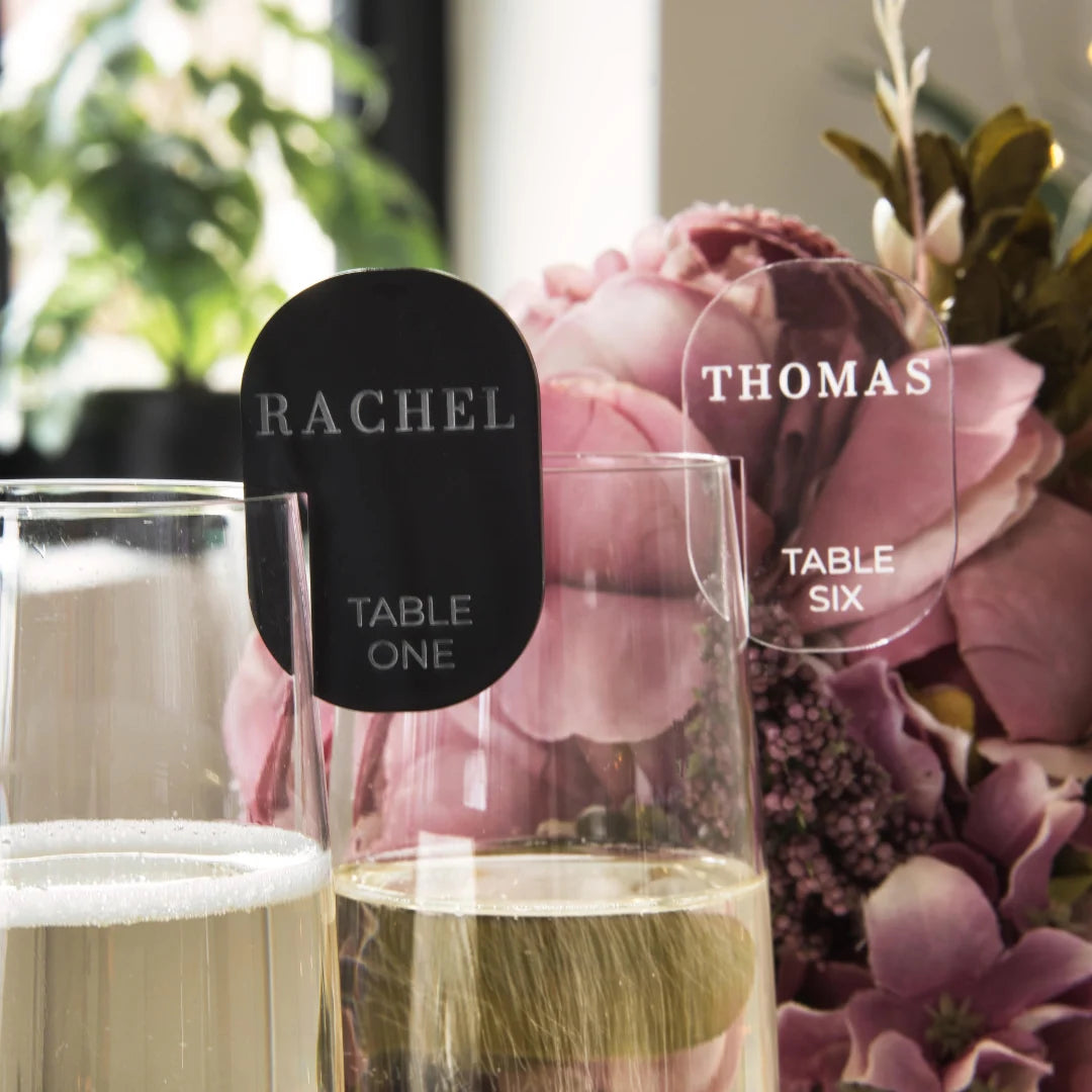 Glass Marker Name Tags | Drink Glass Place Cards, Wedding Glass Charms & Wine Glass Labels