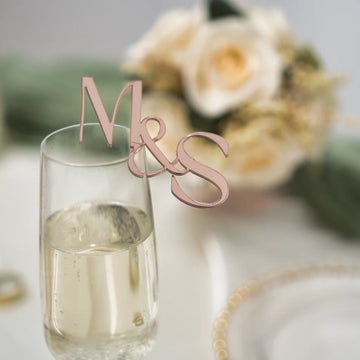 Wedding Initials Drink Charm | Personalised Acrylic Wedding Glass Charm