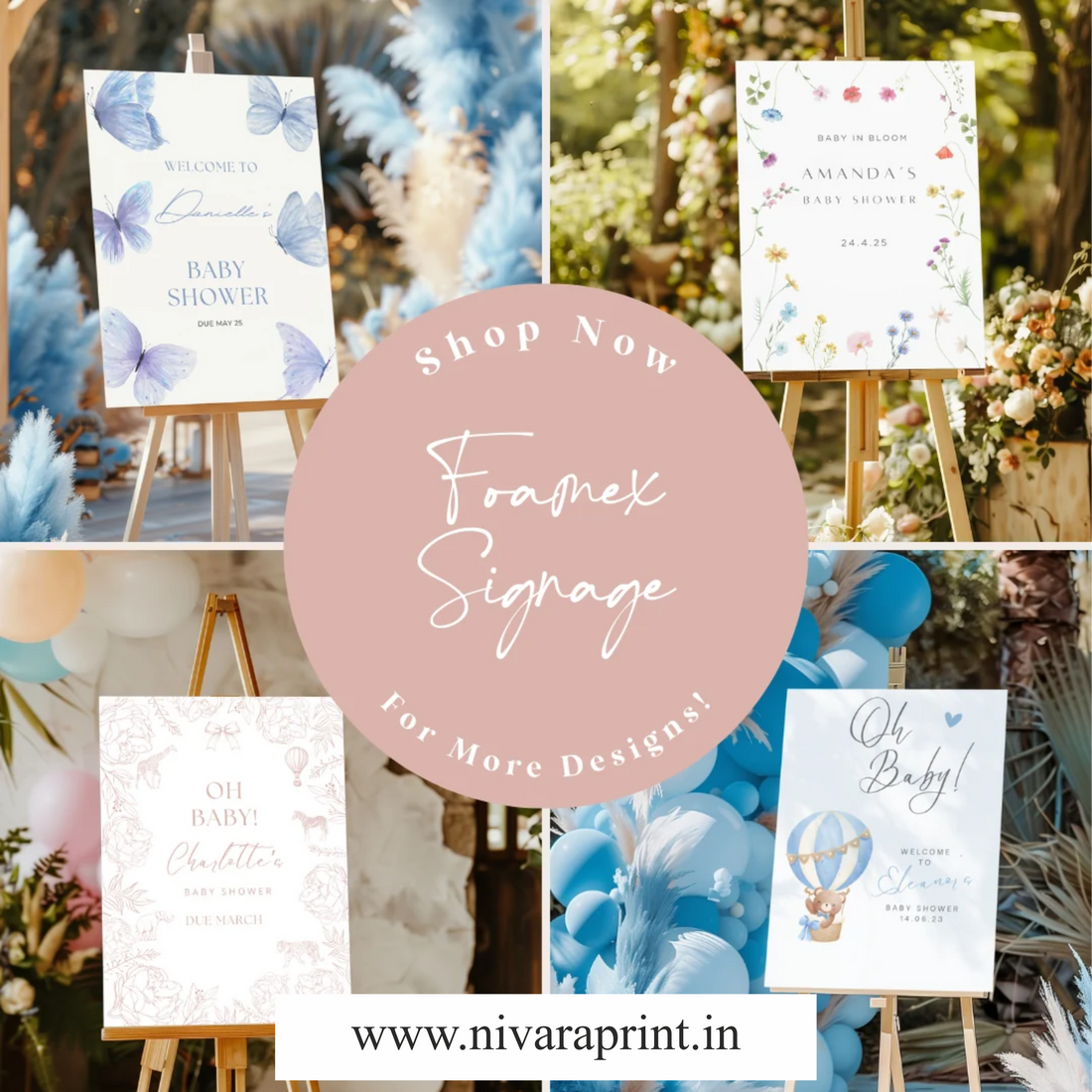 Personalised Baby Shower Welcome Sign by Nivaraprint