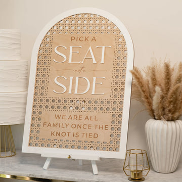Pick a Seat Not a Side Sign | Wedding Seating Sign | Custom MDF & Acrylic Wedding Décor