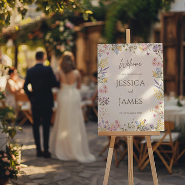 Personalised Floral Wedding Welcome Sign | Custom Wedding Welcome Board